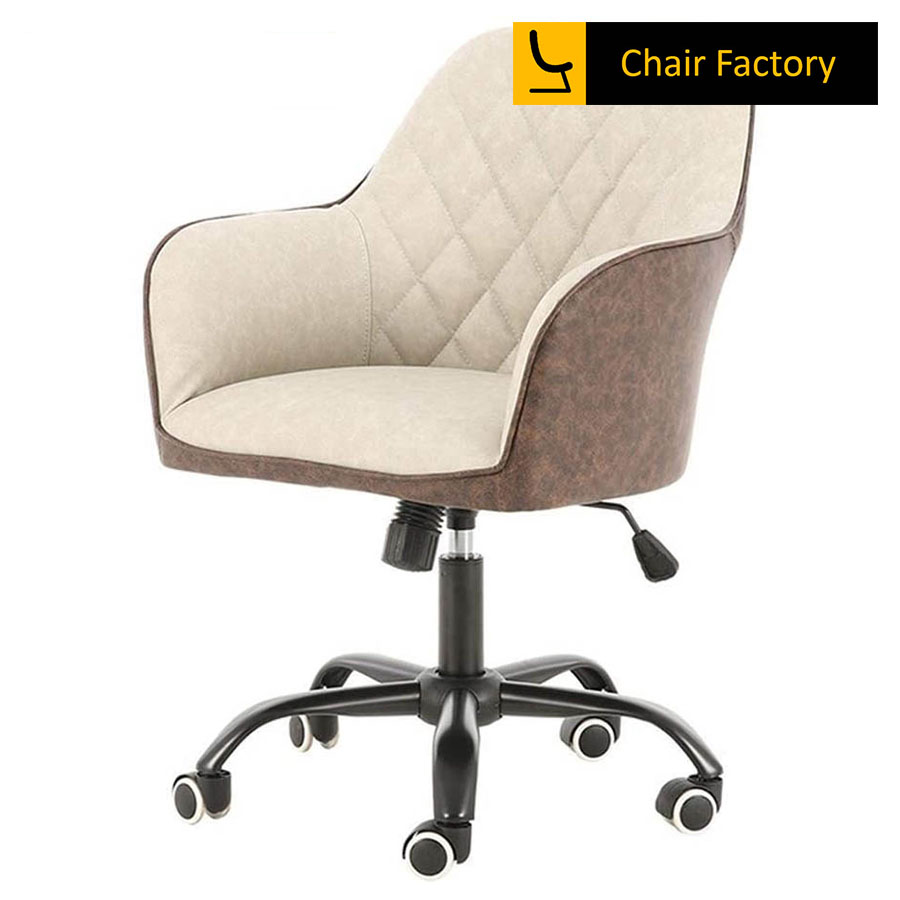 Laz Cream And Brown Designer Chair